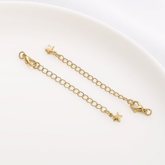 GOLD-FINISHED BRASS LOBSTER CLASP WITH EXTENDER CHAIN