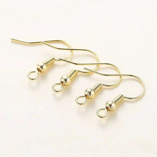 GOLD-FINISHED S925 SILVER EARRING HOOKS